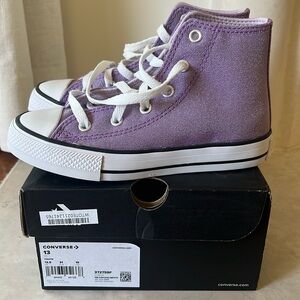 Metallic lavender Converse High Tops - New with Box
